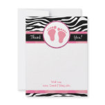 Mod Pink Zebra Baby Shower Thank You Notes invitations