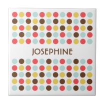 Mod polka dots red yellow blue modern display tile tiles