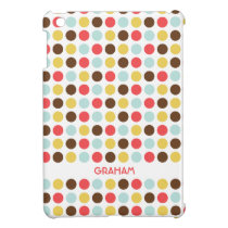 Mod polka dots red yellow blue modern personalized ipad mini cases