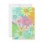 Mod Retro Hip 1960s 1970 Floral Party linvitations