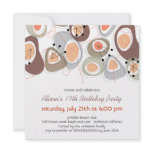 Mod Retro Pebbles Adult Teen Birthday Party Invite