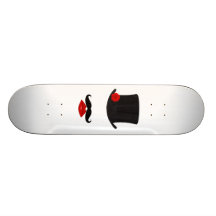 Mod Top Hat Lady With Moustache Skate Board Decks