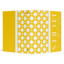 Mod Yellow and White Polka Dot Recipe Binder
