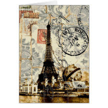 Mode florale girly vintage élégante de Paris Cartes De Vœux