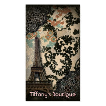 Mode sophistiquée de dentelle de Tour Eiffel de Pa Modèle De Carte De Visite