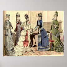 Mode victorienne de femmes affiche