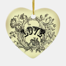 Mode vintage beige de Paris d'amour de tatouage Ornements De Noël