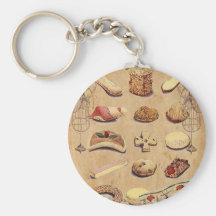 Mode vintage de Paris de biscuits de tentation d'O Porte-clés