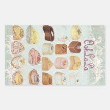 Mode vintage de Paris de chocolat de tentation d'O Autocollants En Rectangle