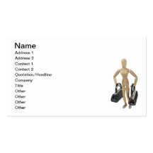 Model Carrying Luggage Business Card Template