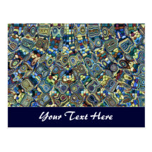 Modèle abstrait d'étang de bleu cartes postales