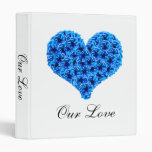 Modèle bleu d'album photos de coeur de cocardes