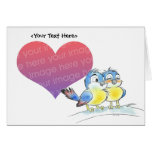Modèle de carte de couples d'oiseau bleu