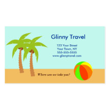 Modèle de carte de visite d'océan de plage de palm