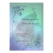 Modèle de carte du paon do-it-yourself RSVP Invitations Personnalisables