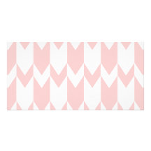 Modèle de Chevron de rose en pastel et de blanc Carte Avec Photo