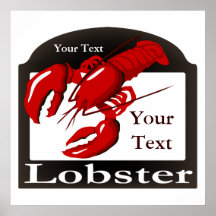 Modèle de conception de signe de homard posters