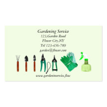 Modèle de jardinage de carte d'entreprise de servi cartes de visite professionnelles