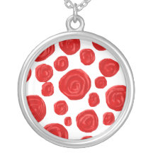Modèle de rose rouge collier personnalisé