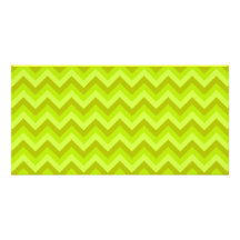 Modèle de zigzag de vert de chaux cartes de vœux avec photo