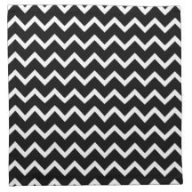 Modèle de zigzag noir et blanc serviettes en tissus