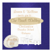 Modèle d'invitations de mariage de plage de destin