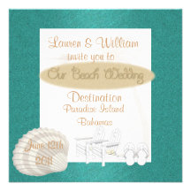 Modèle d'invitations de mariage de plage de destin