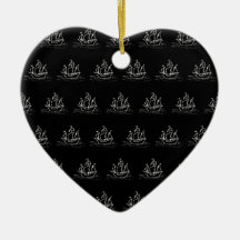 Modèle noir et blanc de bateau de pirate décorations pour sapins de noël