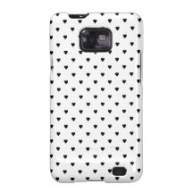 Modèle noir et blanc de coeurs étui samsung galaxy SII