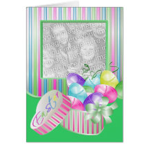 Modèle photo heureux de Pâques Cartes