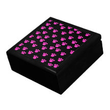 Modèle rose et noir lumineux d'empreinte de patte coffret cadeau