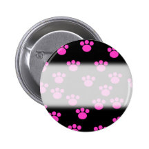 Modèle rose et noir lumineux d'empreinte de patte badge avec épingle