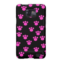 Modèle rose et noir lumineux d'empreinte de patte coques samsung galaxy s2