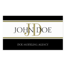 Modelling Agency Gold Stripe W/W Business Card Templates
