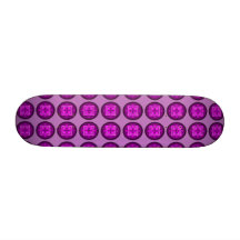 Modern 1970s mosaic purple mandala skateboard decks
