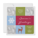 Modern 3 photos Christmas holiday greeting card Custom Invitations