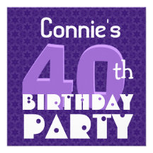 Modern 40th Birthday Party Blue Template S300 Invites