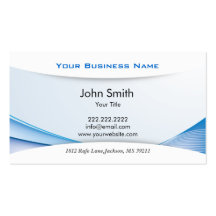 Modern Abstract Blue Curves Creative business card