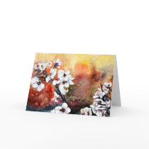 modern abstract flower asian oriental art painting card