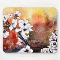 modern abstract flower asian oriental art painting mousepad