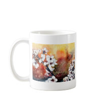 modern abstract flower asian oriental art painting coffee mug