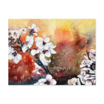 modern abstract flower asian oriental art painting post card