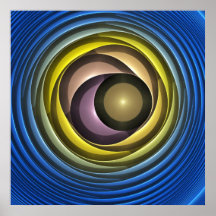 Modern abstract Fractal Fantasy Sun Poster