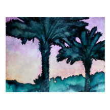 modern abstract tropical art gift postcard