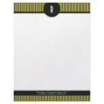 Modern African Citrus Striped Monogram Letterhead