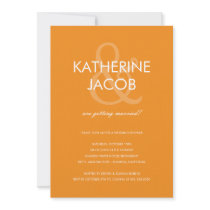 Modern Ampersand Wedding Shower Invites Orange
