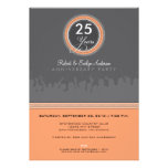 Modern Anniversary Party Invitation (grey/coral)