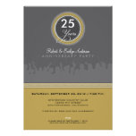Modern Anniversary Party Invitation (grey/gold)