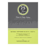 Modern Anniversary Party Invitation (grey/lime)