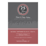 Modern Anniversary Party Invitation (grey/maroon)